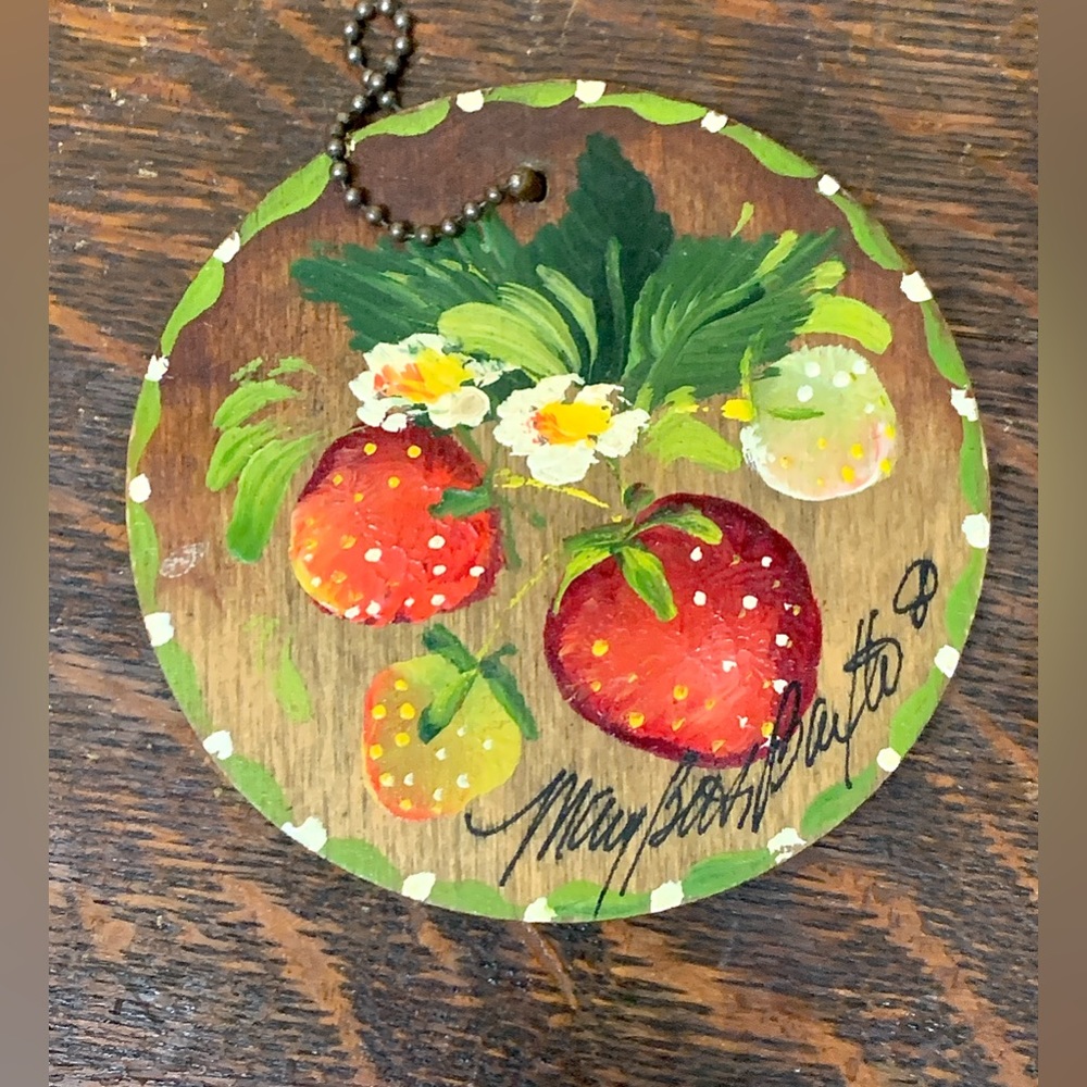 1980 Vintage Mary Beth Baxter Signed Wooden Hand Painted Decorative Placard